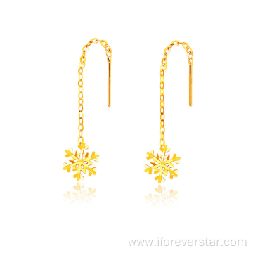 18K Real Gold smile Stud Jewelry